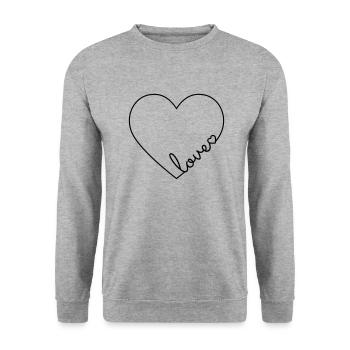 Love love heart heart line - Unisex Sweatshirt - salt & pepper - Front - Alina (178cm) & Michal (187cm)