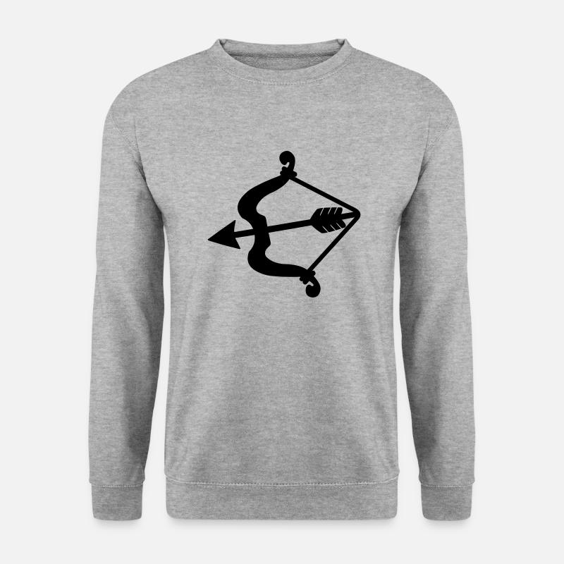 Pfeil und Bogen Amor. - Unisex Pullover - Weißgrau meliert