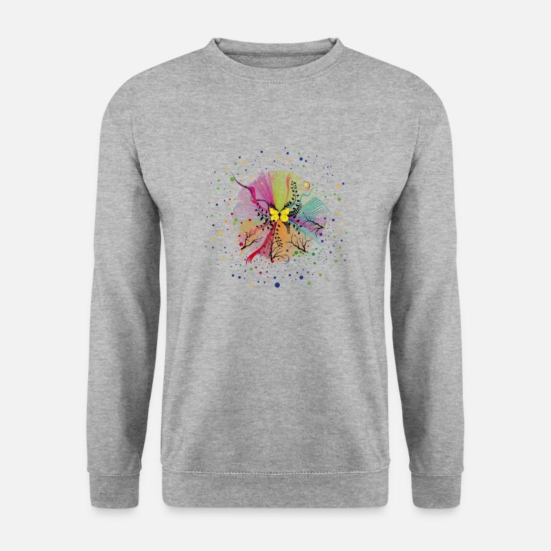 magic Mandala - Unisex Pullover - Weißgrau meliert