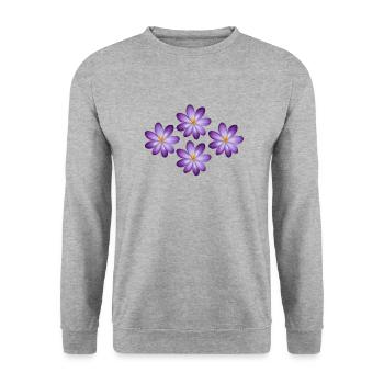 Fleurs, t-shirts de fleur, sweats à capuche de fleur, fleur - Sweat-shirt Unisexe - gris chiné - Devant - Alina (178cm) & Michal (187cm)