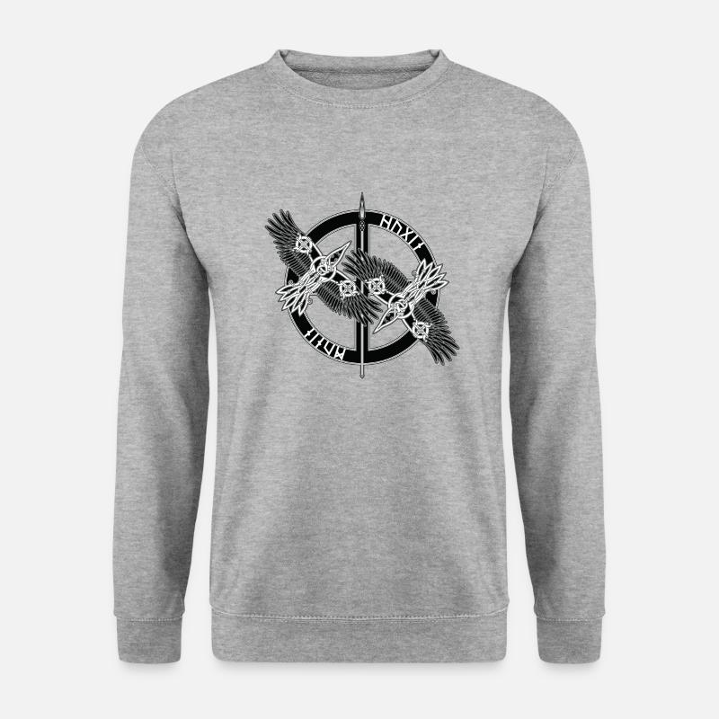 Hugin Munin - Unisex Pullover - Weißgrau meliert