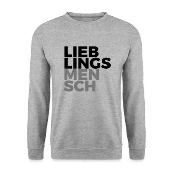 Lieblingsmensch - Unisex Pullover - Weißgrau meliert - Vorne - Alina (178cm) & Michal (187cm)