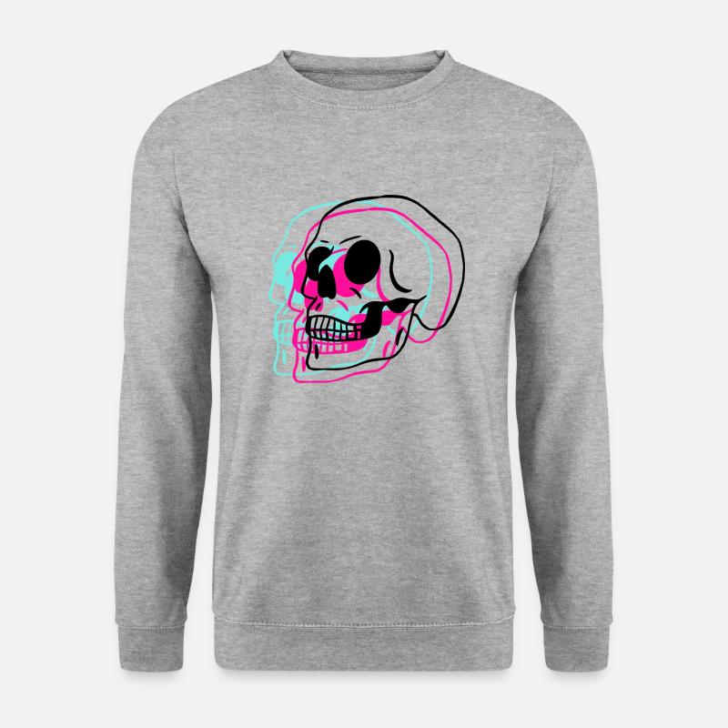 skullhead - Unisex Pullover - Weißgrau meliert