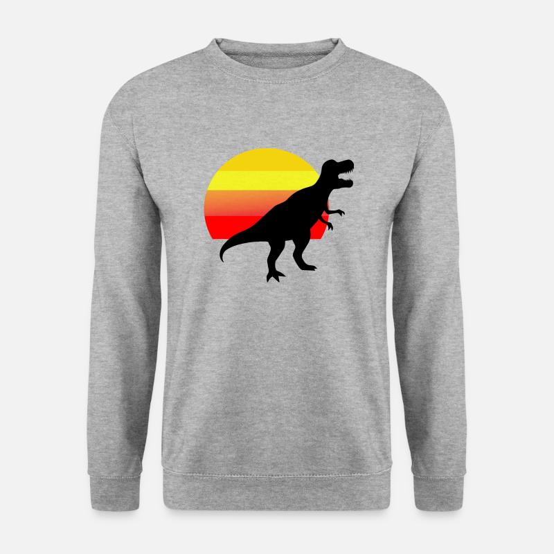 Dinosaurier Dino Kinder - Unisex Pullover - Weißgrau meliert