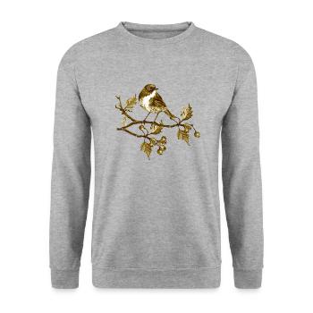 Oiseau - Sweat-shirt Unisexe - gris chiné - Devant - Alina (178cm) & Michal (187cm)