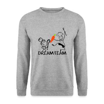 Dreamteam - Unisex Pullover - Weißgrau meliert - Vorne - Alina (178cm) & Michal (187cm)