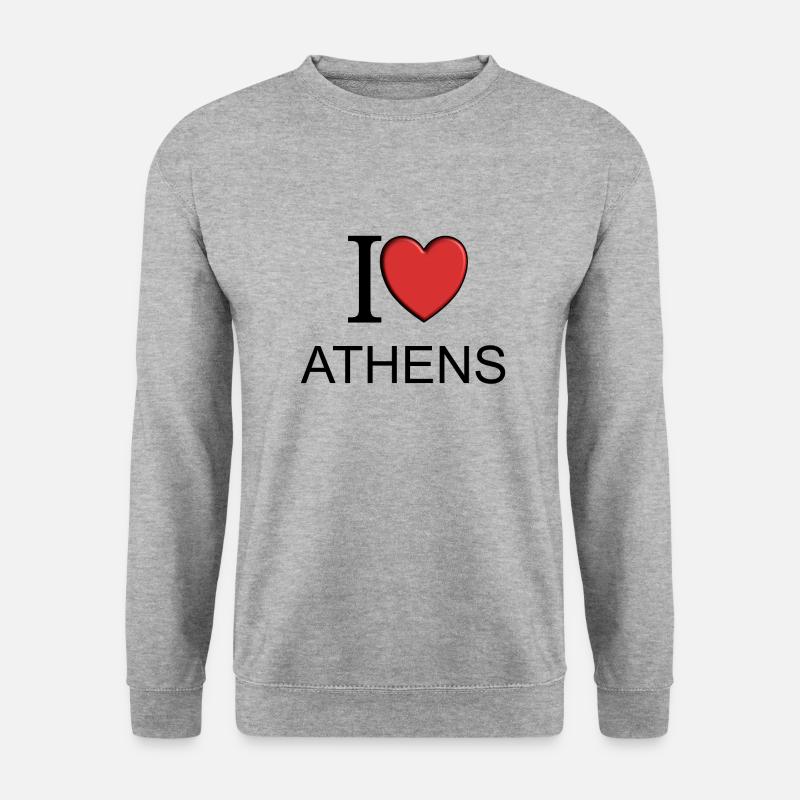 I love Athens - Unisex Pullover - Weißgrau meliert