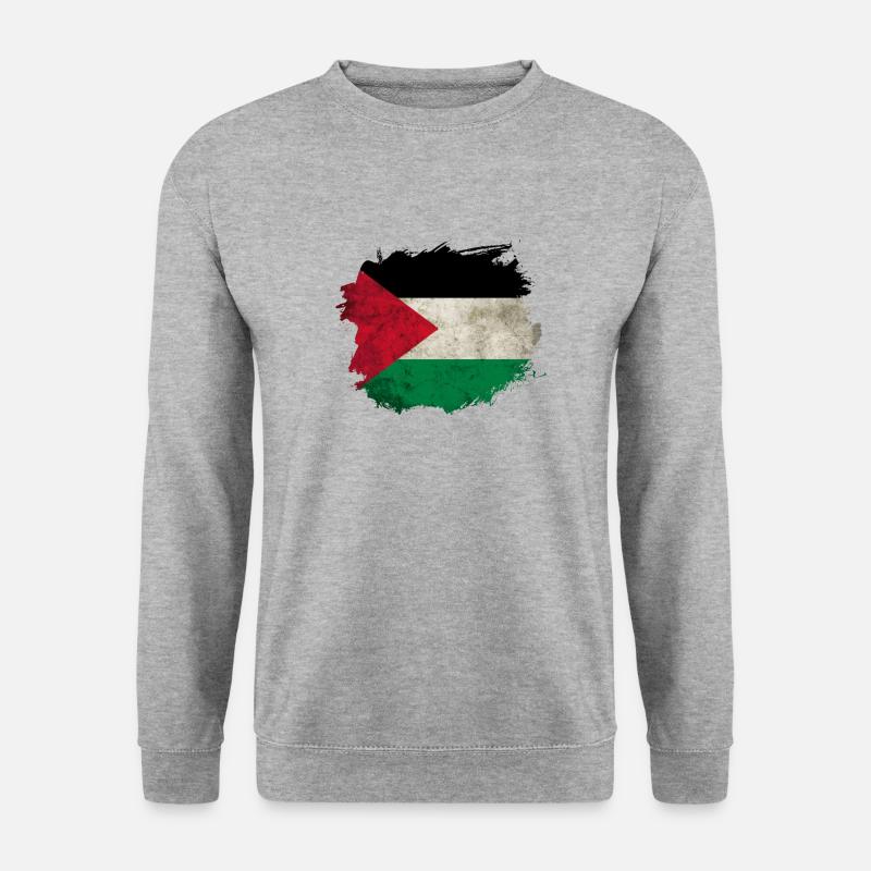 Palästina-Flagge - Unisex Pullover - Weißgrau meliert