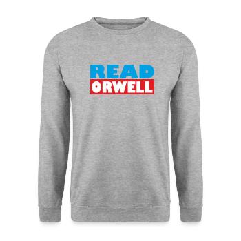 Read Orwell - Unisex Pullover - Weißgrau meliert - Vorne - Alina (178cm) & Michal (187cm)