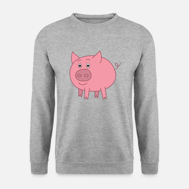 Schwein - Unisex Pullover - Weißgrau meliert