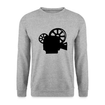 cinema projector - Unisex Sweatshirt - salt & pepper - Front - Alina (178cm) & Michal (187cm)