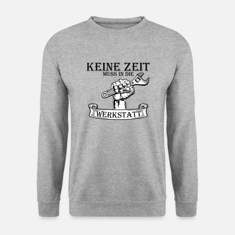 Keine Zeit muss in die Werkstatt - Unisex Pullover - Weißgrau meliert
