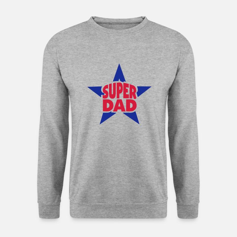 Super Papa Star - Unisex Pullover - Weißgrau meliert