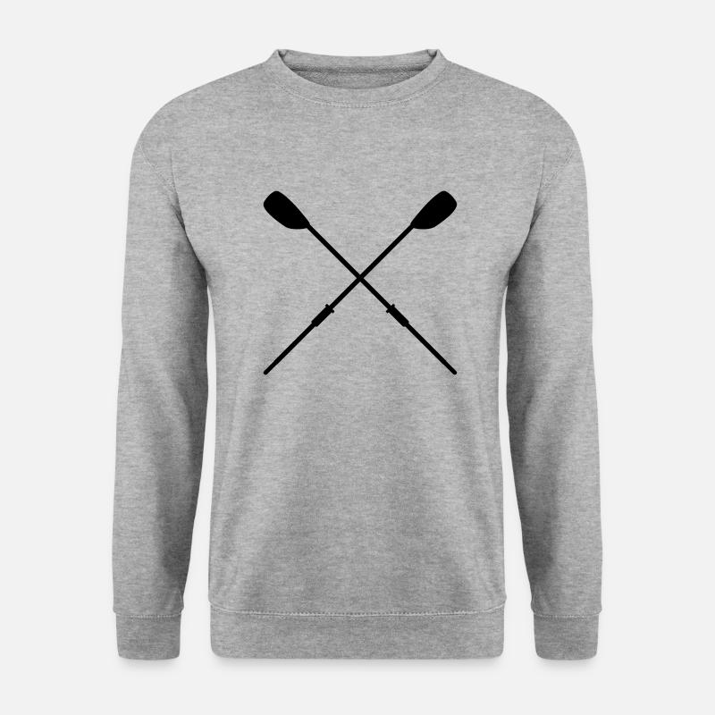 Gekreuzte Skulls Rudern - Unisex Pullover - Weißgrau meliert