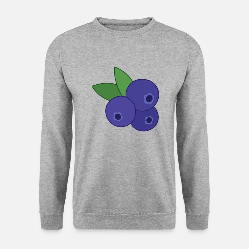Blaubeere Heidelbeere - Unisex Pullover - Weißgrau meliert
