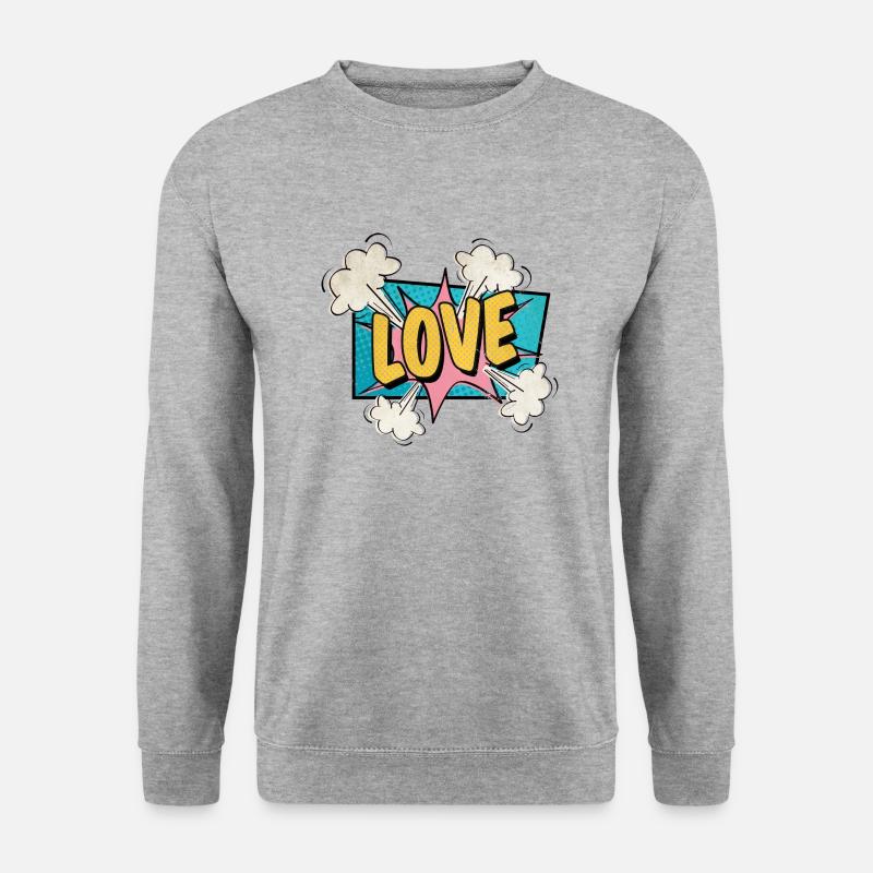 Love exploding BD style amoureux - Sweat-shirt Unisexe - gris chiné