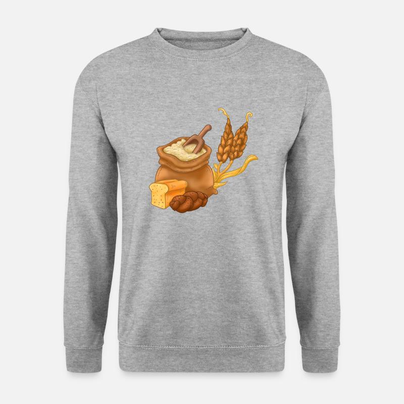 Weizen Brot - Unisex Pullover - Weißgrau meliert