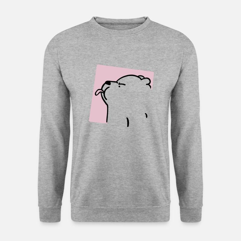 Frecher Bär - Unisex Pullover - Weißgrau meliert