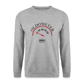 Oldometer 20th birthday - Unisex Sweatshirt - salt & pepper - Front - Alina (178cm) & Michal (187cm)