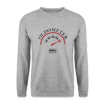 Oldometer 60e anniversaire - Sweat-shirt Unisexe - gris chiné - Devant - Alina (178cm) & Michal (187cm)