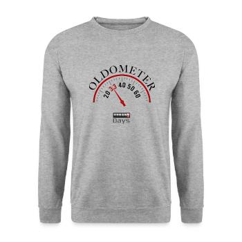 Oldometer 33e anniversaire - Sweat-shirt Unisexe - gris chiné - Devant - Alina (178cm) & Michal (187cm)