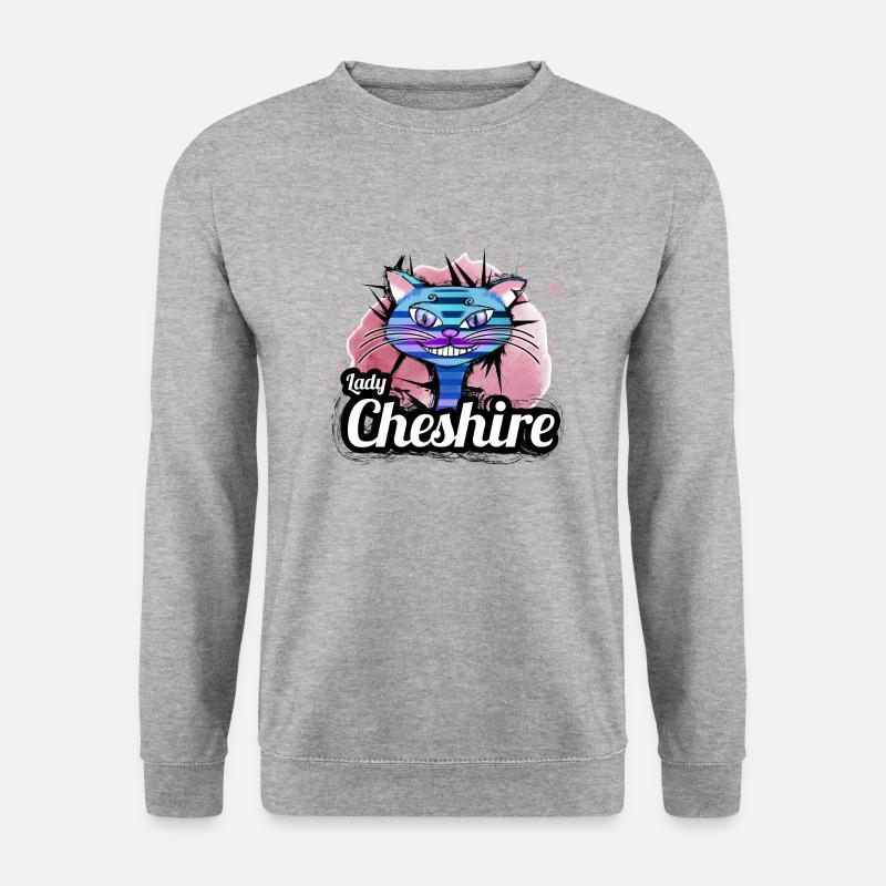 Lady Cheshire Gorgeus Katze - Unisex Pullover - Weißgrau meliert