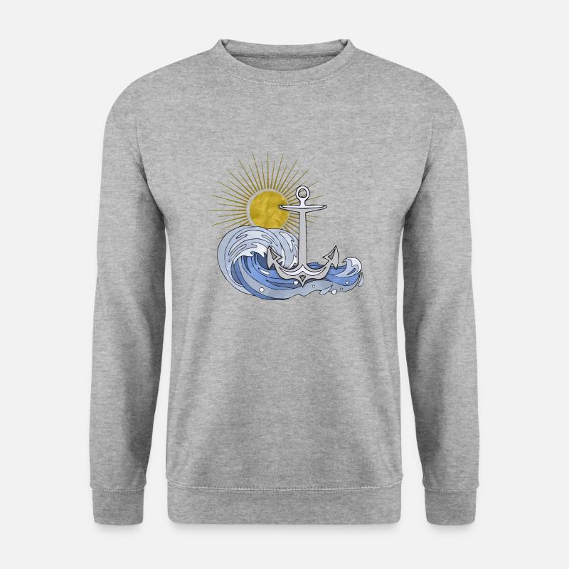 Anker - Unisex Pullover - Weißgrau meliert