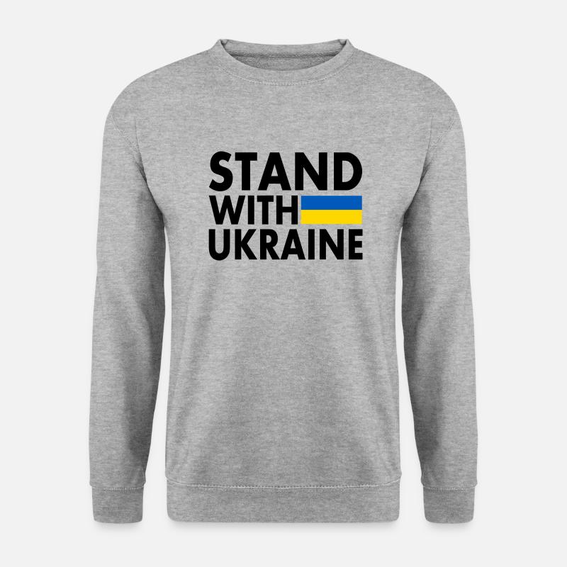 stand with ukraine - Unisex Pullover - Weißgrau meliert