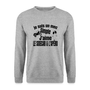 side-car et apéro - Sweat-shirt Unisexe - gris chiné - Devant - Alina (178cm) & Michal (187cm)