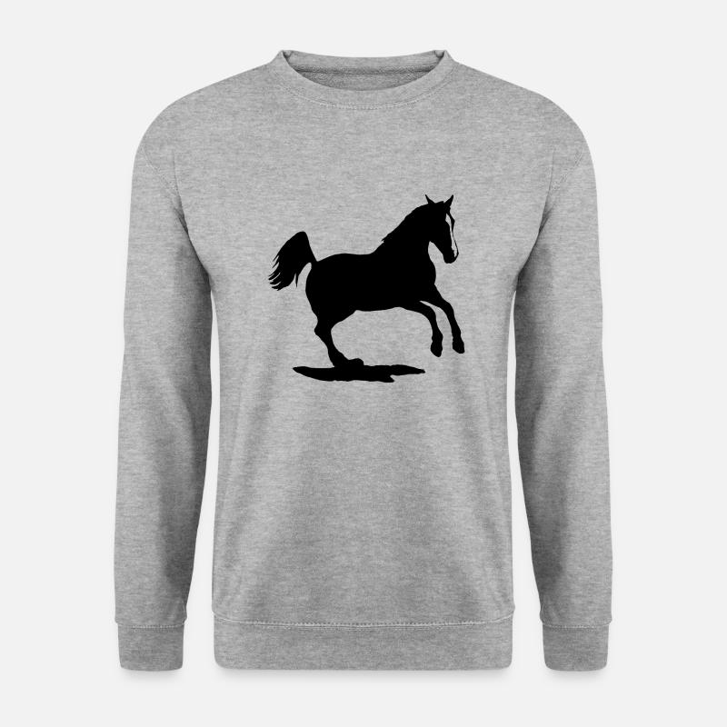 Galoppierendes Pferd - Unisex Pullover - Weißgrau meliert