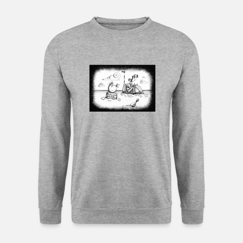 The Mighty Pirate - Unisex Pullover - Weißgrau meliert