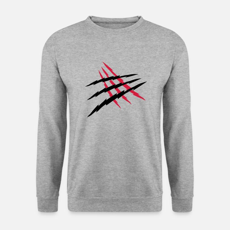 2 Kratzer Wunde - Unisex Pullover - Weißgrau meliert