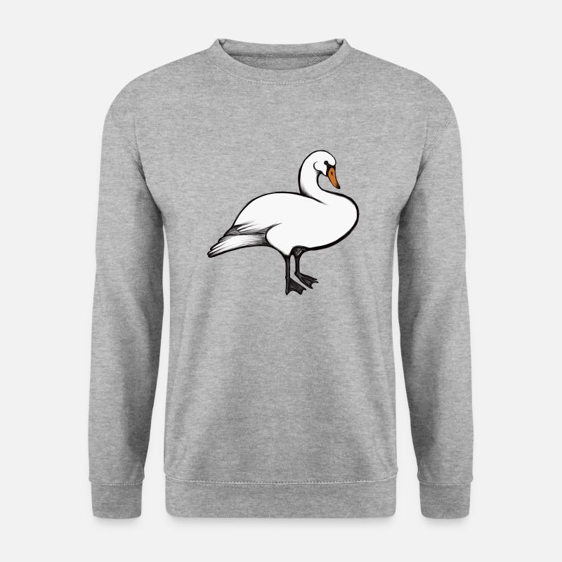 Schwan - Unisex Pullover - Weißgrau meliert