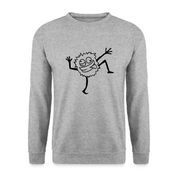 Crazy Dancing Monster - Unisex Sweatshirt - salt & pepper - Front - Alina (178cm) & Michal (187cm)