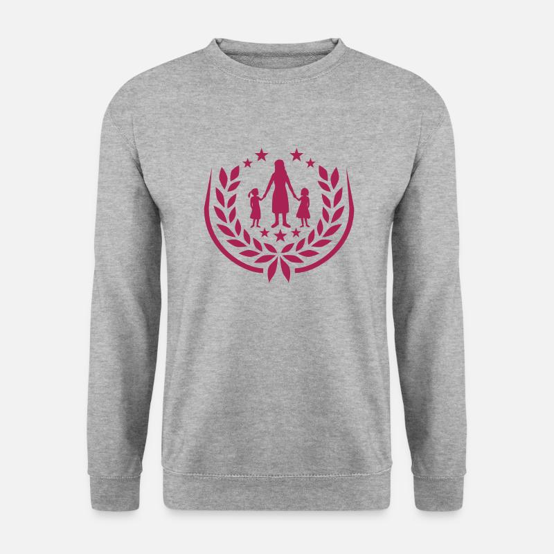Logo 2 Töchter Mutter - Unisex Pullover - Weißgrau meliert