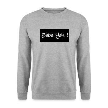 Baba Yak - Unisex Pullover - Weißgrau meliert - Vorne - Alina (178cm) & Michal (187cm)