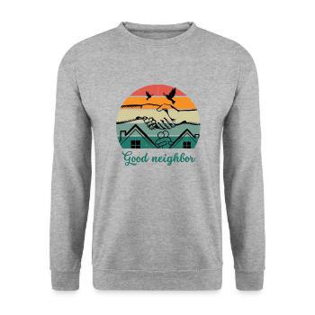 Good neighbor BW - Unisex Sweatshirt - salt & pepper - Front - Alina (178cm) & Michal (187cm)