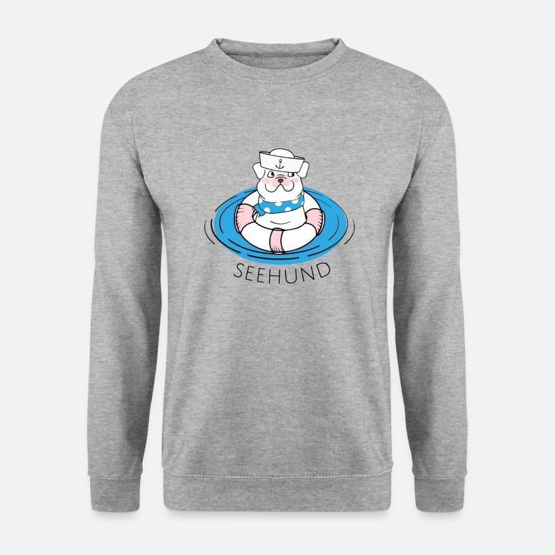 Seehund - Unisex Pullover - Weißgrau meliert