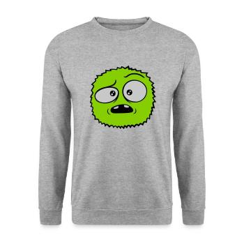 Hairy monster skeptical face - Unisex Sweatshirt - salt & pepper - Front - Alina (178cm) & Michal (187cm)