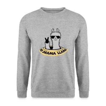 Lama de la paix du fond du trou - Sweat-shirt Unisexe - gris chiné - Devant - Alina (178cm) & Michal (187cm)