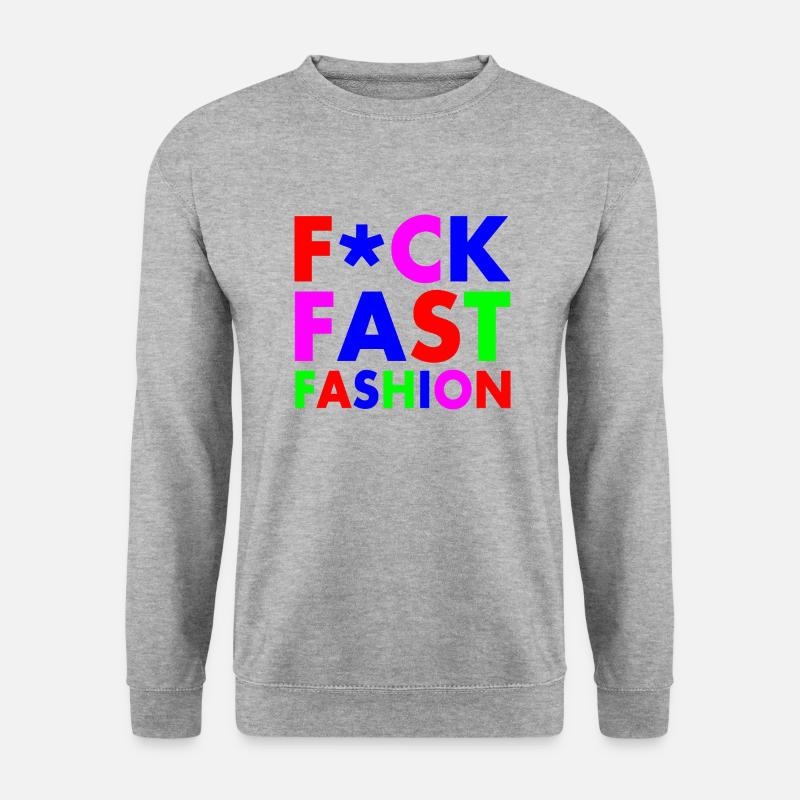 Fuck fast fashion - Unisex Pullover - Weißgrau meliert