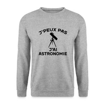 J'peux pas j'ai astronomie cadeau astronomie homme - Sweat-shirt Unisexe - gris chiné - Devant - Alina (178cm) & Michal (187cm)