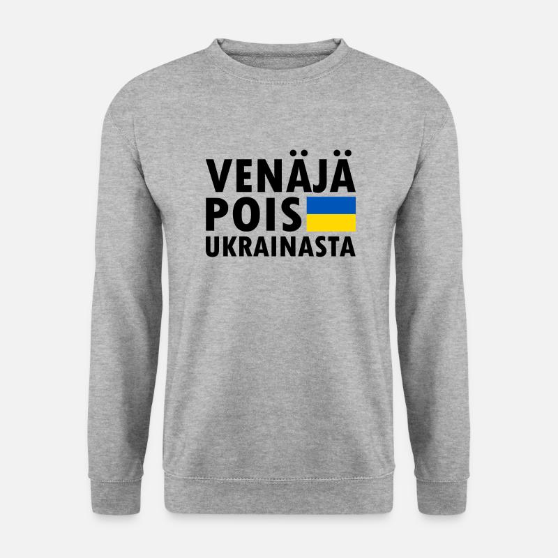 venäjä pois ukrainasta - Unisex Pullover - Weißgrau meliert