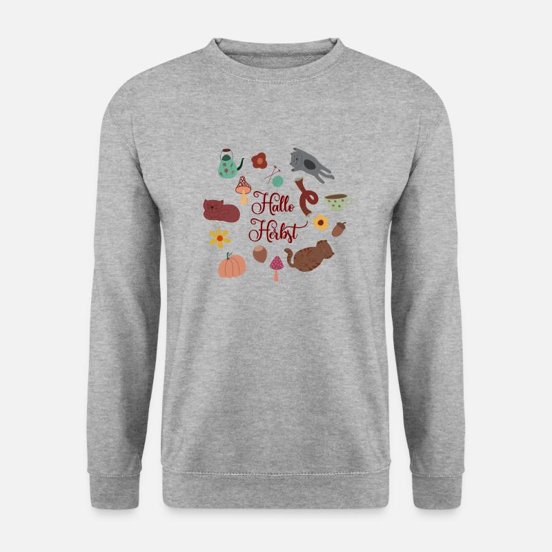 Hallo Herbst - Unisex Pullover - Weißgrau meliert