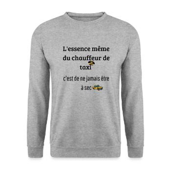 L'essence même du chauffeur de taxi - Sweat-shirt Unisexe - gris chiné - Devant - Alina (178cm) & Michal (187cm)