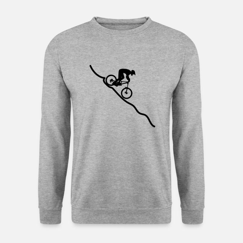 Mountainbiker Fahrrad Radsport downhill - Unisex Pullover - Weißgrau meliert