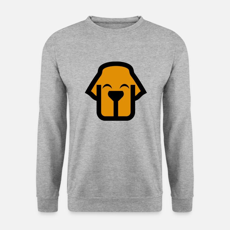 Hundegesicht Comic Logo - Unisex Pullover - Weißgrau meliert