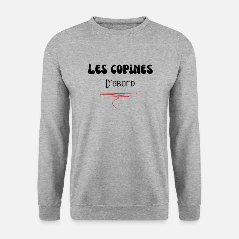 Freundinnen zuerst - Unisex Pullover - Weißgrau meliert