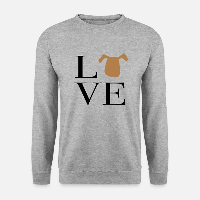 Ich liebe Hunde - Unisex Pullover - Weißgrau meliert