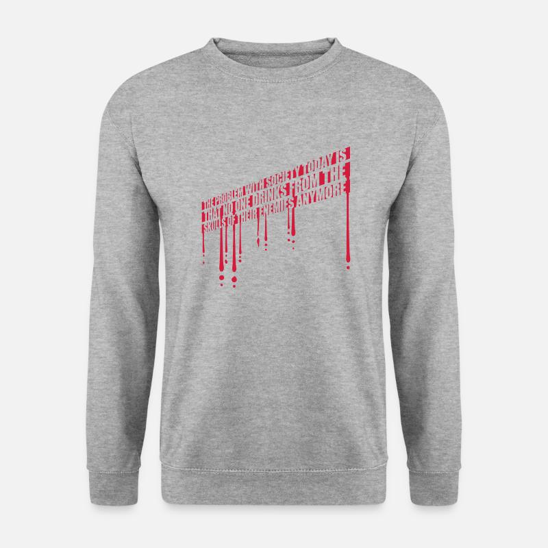 drinks from enemies skulls - Unisex Pullover - Weißgrau meliert